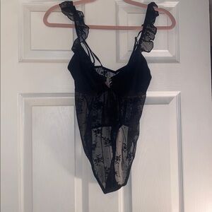 Colsie Black Lace Thong Bodysuit